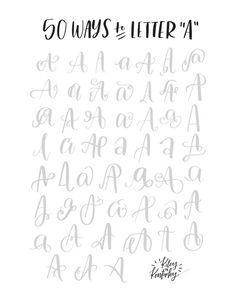 50 ways to letter "A" | Hand Lettering Brush Lettering Practice, Hand Lettering Worksheet, Lettering Guide, Hand Lettering Practice, Alfabet Letters, Hand Lettering Fonts, Hand Lettering Alphabet, Calligraphy Handwriting, Lettering Alphabet Fonts