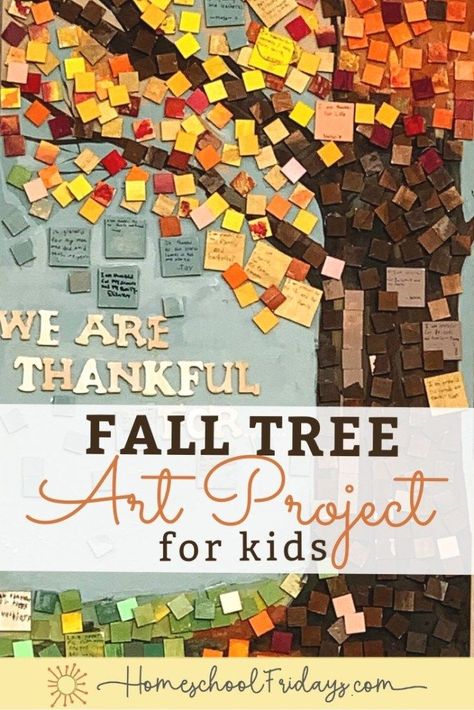 Fall Family Art Projects, Thankful Art Projects For Elementary, Fall Collaborative Art Projects For Kids, Thanksgiving Collaborative Art, Fall Trees Art Projects For Kids, Thankful Art Projects, Gratitude Art Projects For Kids, Thankful Art Projects For Kids, November Art Projects