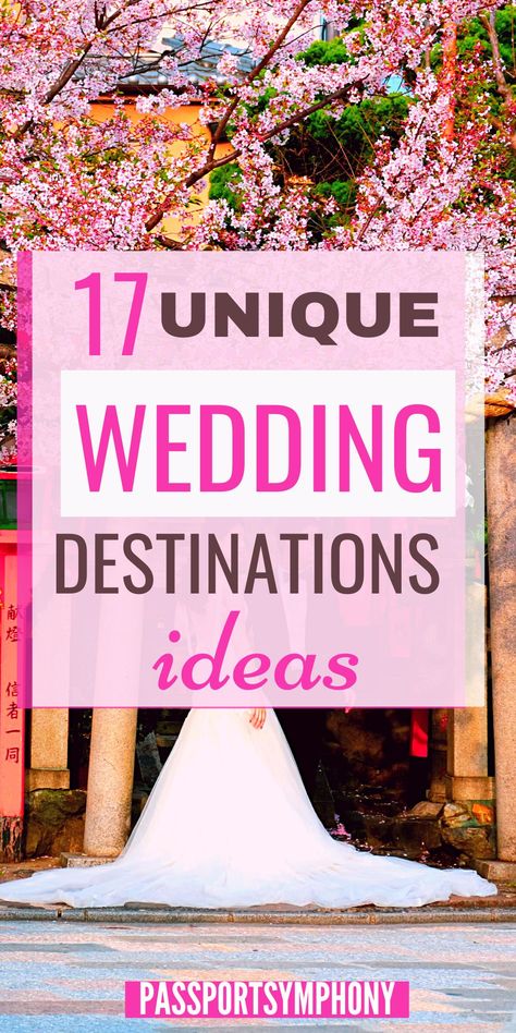 Are you looking for some inspiring wedding destination ideas? You deserve the very best for your special day and that's why we've created this list of the most unique wedding destinations, including exotic travel hideouts, bucketlist places around the world and much more! Whimsical Destination Wedding, Most Unique Wedding Ideas, Fun Destination Wedding Ideas, Unique Destination Wedding Ideas, Cheap Destination Wedding Locations, Budget Destination Wedding, Budget Friendly Destination Wedding, Cheapest Destination Wedding Locations, Wedding Destination Ideas