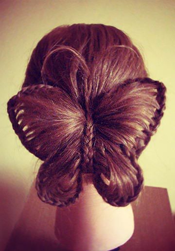 HOW-TO: The Braided Butterfly Updo -- Photo Steps Included! | Modern Salon Butterfly Hairstyle, Butterfly Braid, Diy Butterfly, Crazy Hair Days, Butterfly Hair, Hair Photo, Crazy Hair, Hair Art, Great Hair