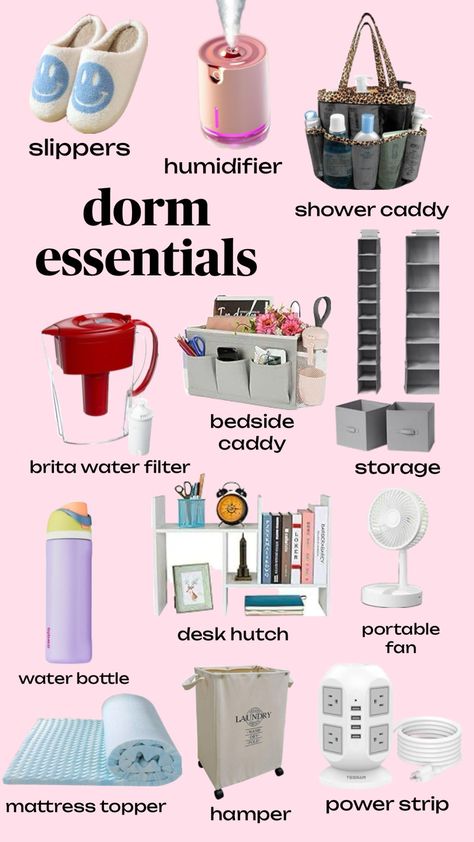 dorm essentials #dorm #dormlife #essentialsforschool #essentials #collegelife #college #collegeinspo Shower Caddy College, Dorm Shower Caddy, Dream Dorm Room, Bedside Caddy, Dream Dorm, College Packing, Apartment Checklist, Senior Night Gifts, God Sticker