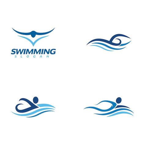 Swimming vector illustration icon | Premium Vector #Freepik #vector #swimmer #swimming-swimmer #swimming #silhouette-logo Swimming Logo Design Ideas, Swim Logo Design, Swim School Logo, Swim Team Logo, Swimming Logo Design, Water Logo Design Ideas, Swim Club Logo, Swimming Silhouette, Swim Icon