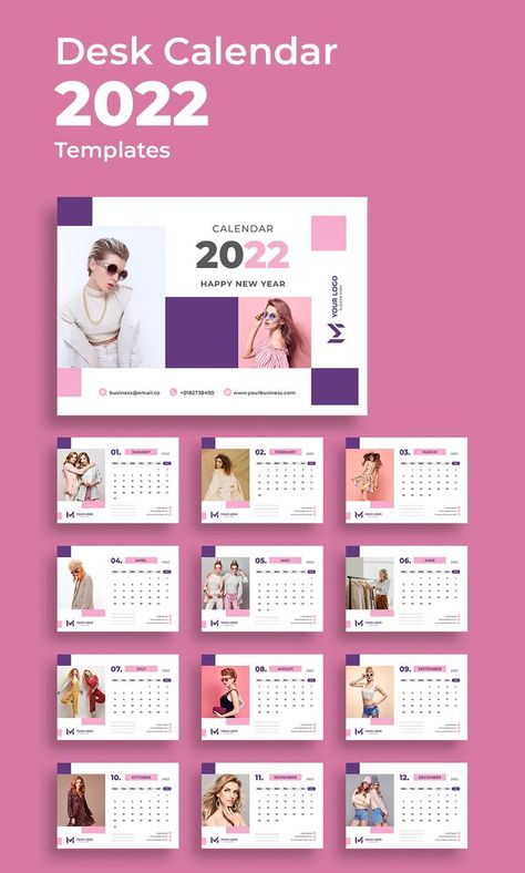 Desk Calendar 2022 Template InDesign - A5 Size, 12 Months + Cover. Desk Calendar Cover, Calendar Cover, Calendar Design Template, New Year Is Coming, 2022 Year, Calendar 2022, Object Drawing, Handmade Flowers Paper, Desk Calendar