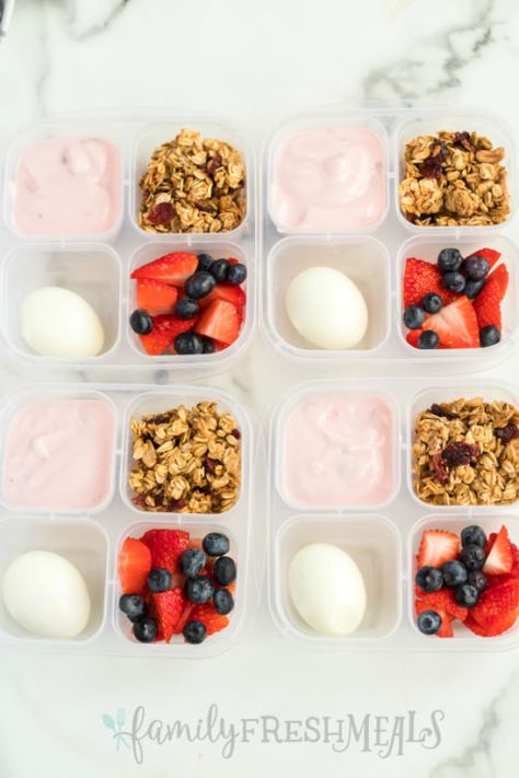 Breakfast Ww, Breakfast Boxes, Snack Boxes Healthy, Snack Boxes, Family Fresh Meals, Fresh Meals, Healthy Lunchbox, Easy Healthy Meal Prep, Yogurt Parfait