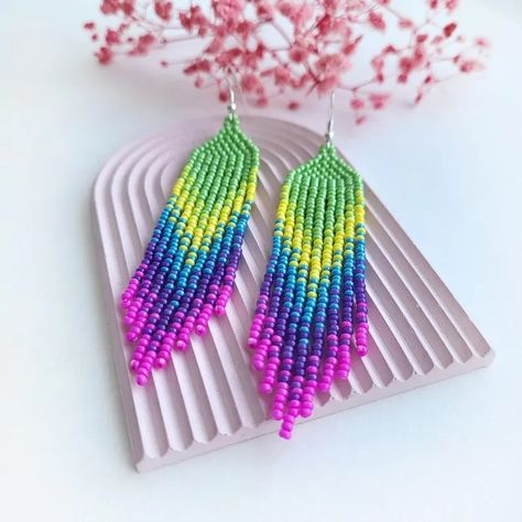 Bright caramels beaded earrings Seed bead earrings Chandelier earrings Multicolored fringe earrings Ombre long earrings Dangle earrings - Etsy Earrings Chandelier, Seed Bead Earrings, Etsy Earrings Dangle, Fringe Earrings, Bead Earrings, Earrings Etsy, Earrings Dangle, Chandelier Earrings, Long Earrings