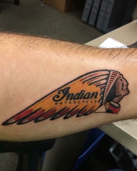 My Indian tattoo Indian Motorcycle Jewelry, Indian Motorcycle Tattoo, Tattoos Motorcycle, Indian Motorcycle Art, Motorcycle Wedding Pictures, Indian Motorcycle Logo, Vintage Motorcycle Art, Motor Tattoo, Unique Tattoos For Men