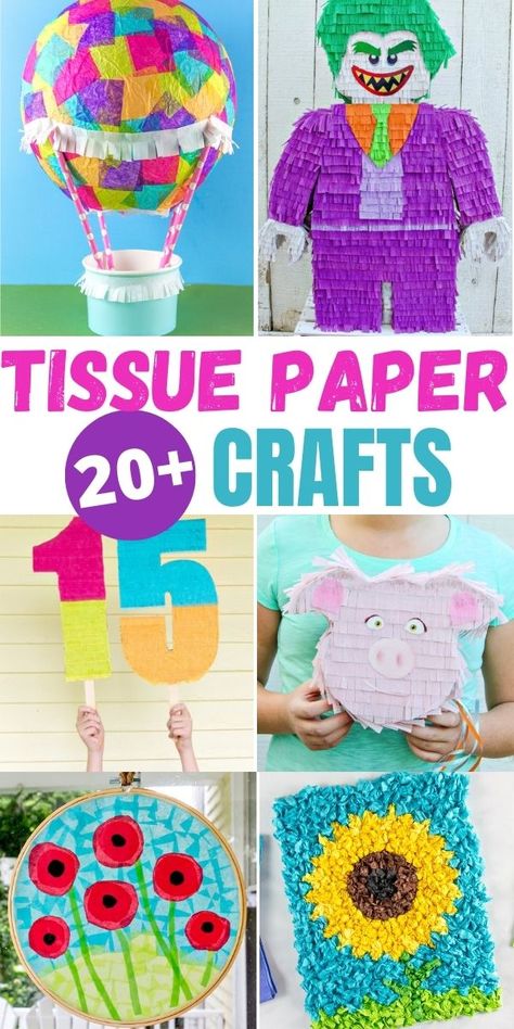 Tissue Paper Art For Adults, Crafts With Tissue Paper, Kindergarten Craft Projects, Tissue Roll Crafts, Hot Air Balloon Craft, Poppy Craft, Tissue Paper Craft, Tissue Paper Art, Halloween Jars