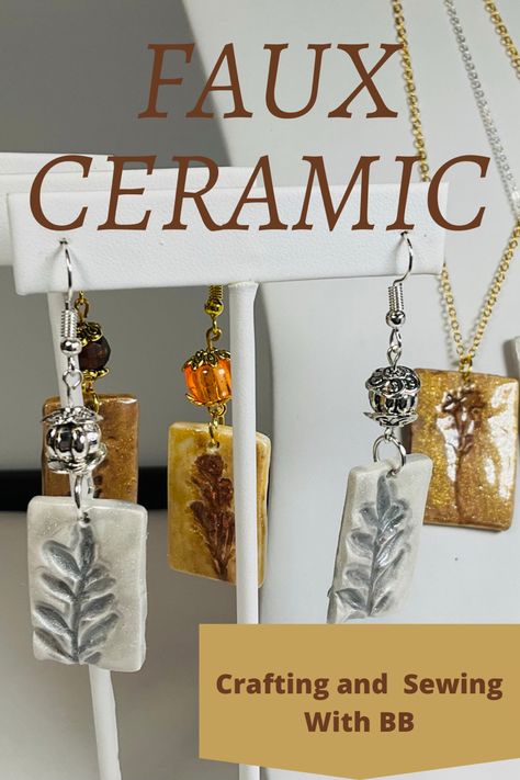 Polymer Clay Faux Ceramic, Ceramic Techniques, Ceramic Clay, Sewing For Beginners, Diy Jewelry Making, Polymer Clay Earrings, Clay Earrings, Sewing Hacks, Sewing Tutorials