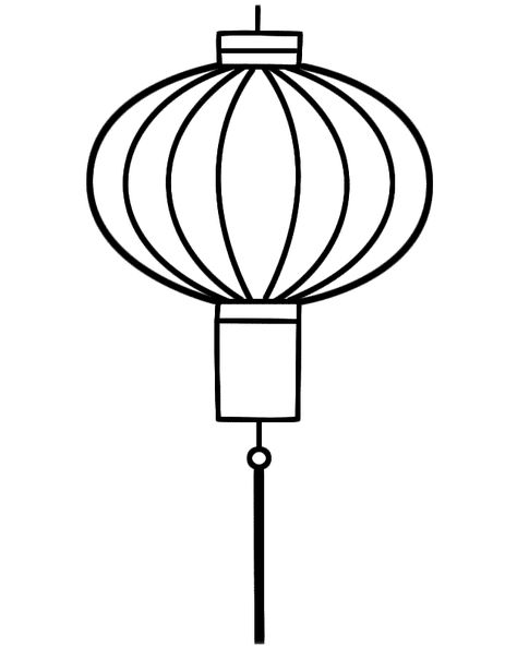 Chinese New Year Chinese Lantern Drawing, Lantern Coloring Page, Chinese New Year Coloring Pages, Chinese New Year Lantern, Lantern Drawing, Chinese New Year Crafts For Kids, Lantern Template, New Year Coloring Pages, Lantern Craft