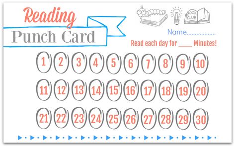 Reading Club, Card Templates Printable, Card Templates Free, Happy Reading, Punch Cards, About Time, Layout Template, Kids Reading, Best Templates