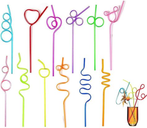 【Unique design】Party straws come in many different creative shapes and designs. Putting straws into glasses with cocktails, juices and other drinks not only increases appetite, but also adds to the party atmosphere.
【 Widely Uses】These curly straws are perfect for any scenario such as birthdays, parties, baby shower, celebrations, coffee shops, tea restaurants, etc. They are also suitable for cold and hot beverages such as juice, water, milk, soda, coffee, etc. Crazy Straws, Fun Straws, Straw Decorations, Reusable Drinking Straw, Party Straws, Drink Straw, Wedding Party Supplies, Botol Air, Colorful Party