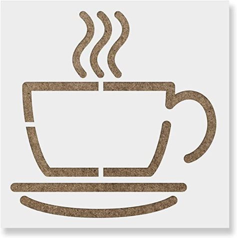 Amazon.com: Coffee Cup Stencil for Walls and Crafts - Reusable Stencil of a Coffee Cup for Painting in Small & Large Sizes - Made in USA Coffee Cup Painting, Cup Painting, Make Your Own Sign, Laser Cut Stencils, Stencil Material, Coffee Cup Design, Reusable Coffee Cup, Coffee Stencils, Cylinder Shape