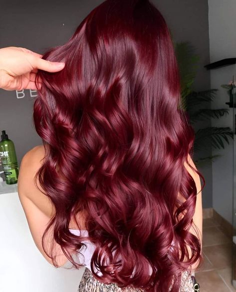 Wine Hair Color, Red Hair Looks, Winter Hair Colors, Cherry Red Hair, Rambut Brunette, Wine Red Hair, Wine Hair, Red Hair Inspo, Cherry Hair