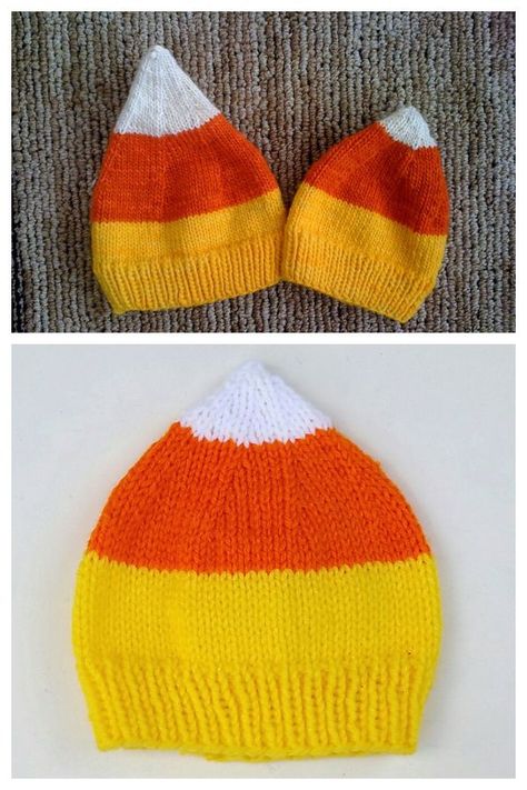 Candy Corn Hat, Halloween Knitting Patterns, Hat Free Knitting Pattern, Halloween Knitting, Child Boy, Hat Patterns Free, Knitting Patterns Free Hats, Pixie Hat, Girl Hand