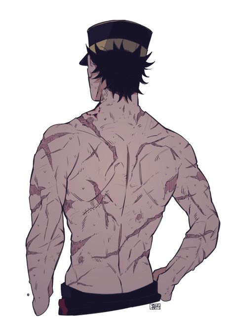 Scar Ideas, How To Draw Scars, Back Drawing, Golden Kamui, Anime Guy, Golden Kamuy, Anime Drawings Tutorials, Character Design Male, 영감을 주는 캐릭터