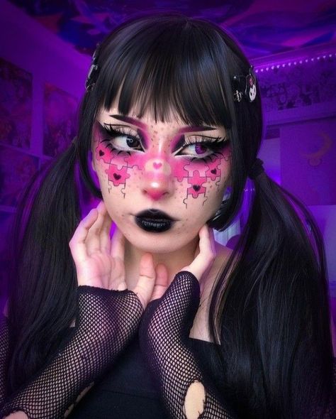 Makeup Layout, Goth Eye Makeup, Punk Makeup, Makeup Drawing, Bold Makeup Looks, Cute Eye Makeup, Alt Makeup, Makeup Face Charts, Swag Makeup