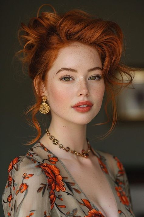 Medium Ginger Hair, Red Medium Length Hair, Red Hair Red Dress, Hair Inspo Red, Vintage Haircut, Red Hair Hairstyles, Redhead Style, Haircuts Trending, Redhead Fashion