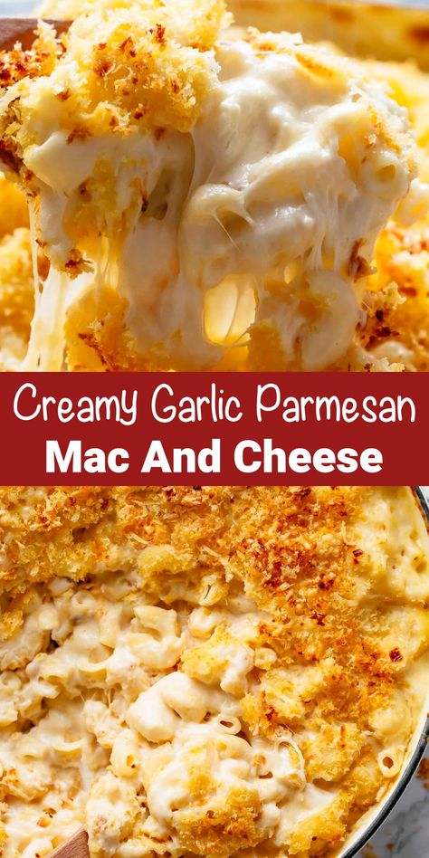 Kraft Parmesan Cheese Recipes, Parmesan Mac And Cheese Recipe, Garlic Mac And Cheese Recipe, Garlic Mac And Cheese, Parmesan Mac And Cheese, Garlic Parmesan Cream Sauce, Parmesan Cream Sauce, Cafe Delites, Macaroni N Cheese Recipe