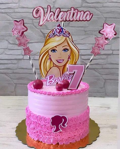 Barbie Birthday Cake, Simple Cake Designs, Barbie Cake, Simple Cake, Barbie Birthday, Birthday Cake Ideas, Cake Creations, Princess Birthday, Easy Cake