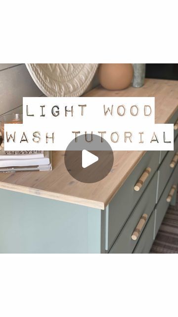 Hannah Way on Instagram: "Sharing my favorite paint wash trick! Seal with wax or polyurethane when done!🥰 Top is sanded down to bare wood  • • • Step by Step: (for my followers who need text to translate)🤎   Supplies: 30% white paint can be any kind I used left over @valsparpaint I had + 20% tan paint I use creme de caramel by @behrpaint  = 50% paint  Then add the  50% water  Mix it well   •Apply to wood with a paint brush do it in rows  •Let paint set for a few seconds then wipe away with a cloth & continue onto next row  •If paint drys too fast put wash back over it and wipe away, it should fix it! •continue process until finished  •let dry & seal with wax or polyurethane   #whitewash #paintwash #behrpaint #valsparpaint #whitepaintedfurniture #woodtopfurniture #furniturehack #dresserma How To White Wash Wood, White Washing Wood, Paint Washing Wood, Paint Wash, Tan Paint, House Upgrades, Valspar Paint, Wood Steps, Best Tan