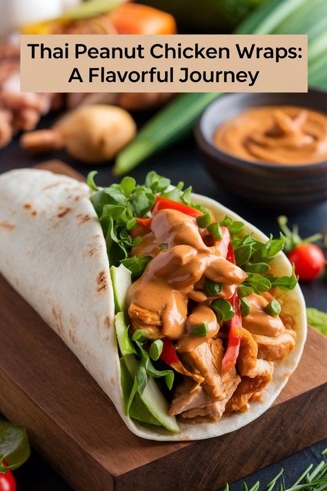 Make mealtime an adventure with our Thai Peanut Chicken Wraps, designed for customization! Whether you prefer extra crunch from fresh vegetables or a spicy kick, this recipe allows you to tailor each wrap to your taste. Excited to learn how to create a unique wrap that satisfies your cravings? Let’s get started on this culinary journey! Peanut Chicken Wraps, Thai Peanut Chicken Wrap, Veggie Sushi Rolls, Thai Chicken Wraps, Mexican Pasta, Veggie Sushi, Salmon Rice Bowl, Thai Peanut Chicken, Caprese Pasta Salad