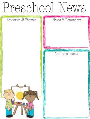 Preschool Bright Color Newsletter | The Crafty Teacher Preschool Newsletter Templates, Preschool Newsletter, Newsletter Template Free, Daycare Forms, Prek Classroom, Classroom Newsletter, Preschool Class, Newsletter Template, Free Preschool