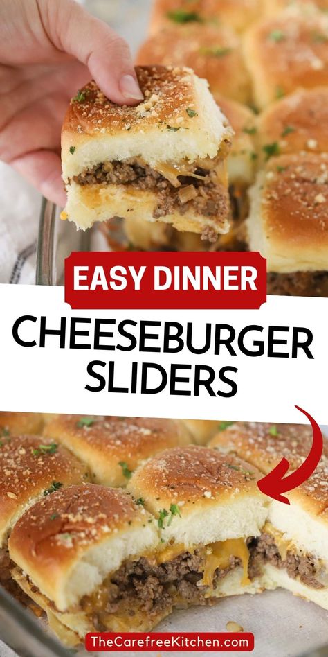 Hawaiian Roll Cheeseburger Sliders, Cheeseburger Sliders Hawaiian Rolls, Sliders Cheeseburger, Taco Sliders, Recipes With Hawaiian Rolls, Delicious Ground Beef Recipes, Ground Beef Sliders, Burger Sliders Recipes, Best Hamburger Patty Recipe