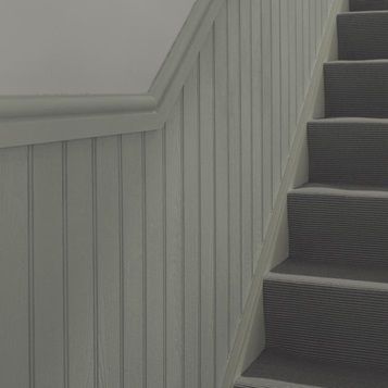 Choose our MDF tongue and groove wall panelling to create a refined classic look in a home. Mdf Wall Panelling, Staircase Paneling, Hallway Panelling, Stair Paneling, Tongue And Groove Walls, Mdf Wall Panels, Tongue And Groove Panelling, Stair Wall, Staircase Wall