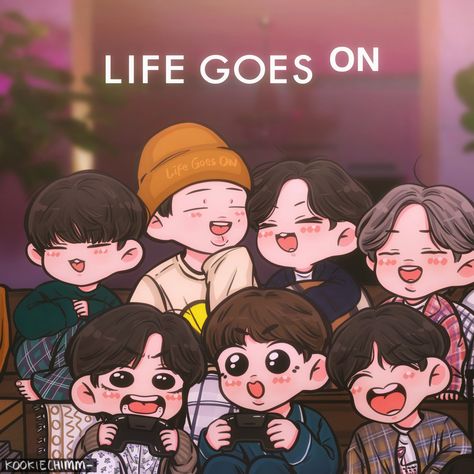 ᴮᴱKookoo⁷ on Twitter: "Life Goes ON… " Cartoons Group, Chibi Bts, Chibi Wallpaper, Foto Transfer, Hxh Characters, Taehyung Fanart, Twitter Bts, Drawing Wallpaper, Bts Wallpaper Lyrics