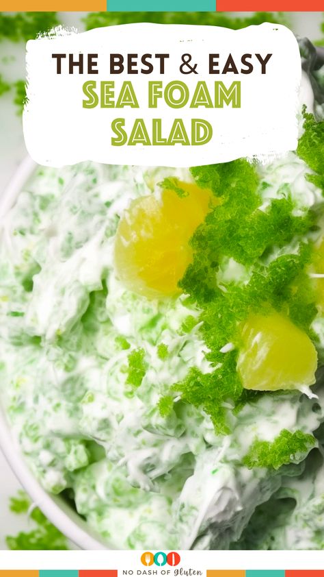 Sea Foam Salad, Spring Foam Pan Recipes, Seafoam Salad Recipe, Best Spaghetti Recipe, Gluten Free Holiday Recipes, Gluten Free Travel, Homemade Pudding, Creative Snacks, Jello Salad