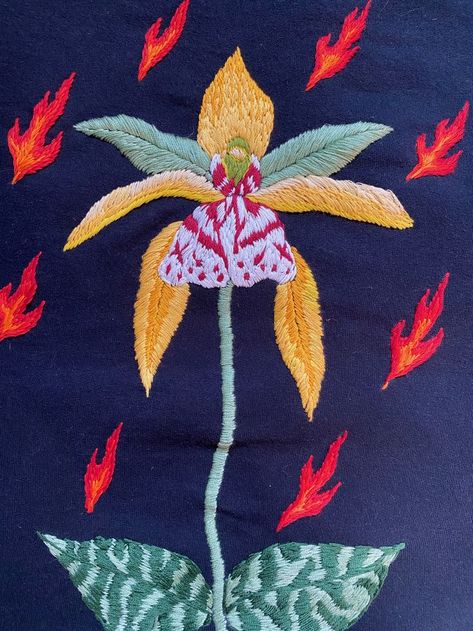 Orchid Embroidery, Tessa Perlow, Latest Dress Design, Folk Embroidery, Fun Hobbies, Embroidered Clothes, Embroidery Inspiration, Fabric Art, Embroidery Projects