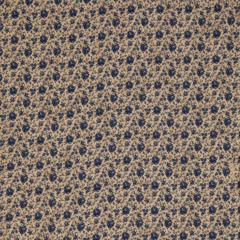 Vintage Calico Fabric, Neutral Fabrics, Primitive Fabric, Blue Floral Design, Tan Background, Hand Crafts, Calico Fabric, Fabric Prints, Diy Projects Videos