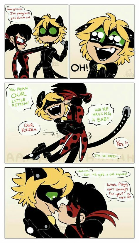 Our Kitten: Pg 2 Nattikay Miraculous, Miraculous Future Au, Ladynoir Future, Adrianette Comic, Ladybug Pregnant, Cat Noir Christmas, Cat Noir Cute, Future Ladybug, Ladynoir Comic