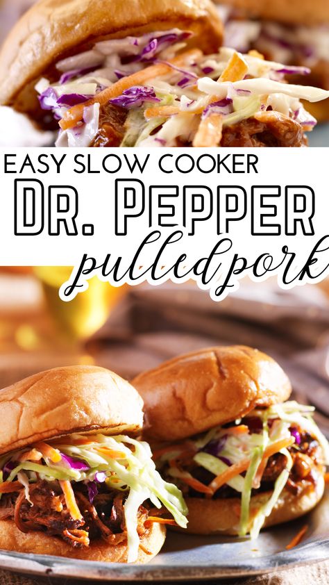 Indulge in the perfect blend of sweet and smoky flavors with our Dr. Pepper BBQ slow cooker pulled pork. It's a taste sensation! 🍖🥤 #PulledPork #SlowCookerRecipes #DrPepperBBQ #BBQDelight #FlavorExplosion Dr Pepper Pulled Pork Crock Pot, Pulled Pork Slow Cooker, Bbq Pork Crockpot, Pulled Pork Crock, Slow Cooker Pulled Pork Sandwiches, Cheap Paleo Meals, Pork Slow Cooker, Bbq Pulled Pork Slow Cooker, Cheap Vegetarian Meals