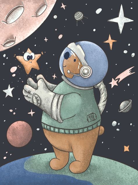 Space Bear, Bear Drawing, Cute Teddy Bear, Cute Teddy, Cute Teddy Bears, Bungalow, Teddy Bear, Drawings