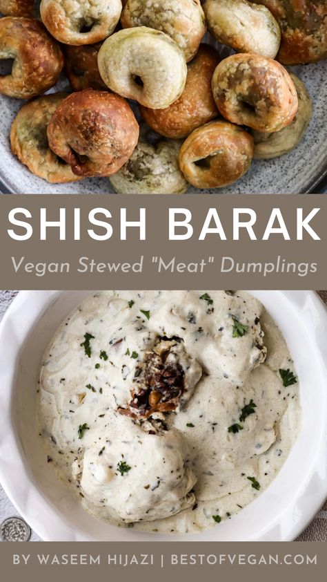 Shish Barak, Ramadan Nights, Yoghurt Sauce, Vegan Ravioli, Meat Dumplings, Vegan Stew, Middle Eastern Dishes, Meat Alternatives, High Protein Vegan