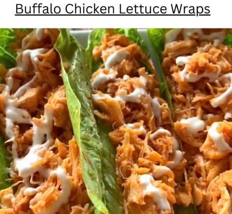 Buffalo Chicken Lettuce Wraps - EASY KETO RECIPES Keto Suppers, Keto Wraps, Keto Buffalo Chicken, Easy Lettuce Wraps, Parmesan Crusted Salmon, Wraps Easy, Buffalo Chicken Lettuce Wraps, Easy Keto Recipes, Keto Taco