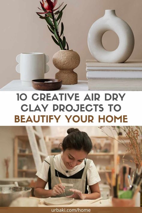 Adding a touch of creativity and personalization to your home decor has never been easier, thanks to air dry clay. This versatile and user-friendly material allows you to create unique, aesthetic home decorations without the need for a kiln or special equipment. In this article, we'll explore 10 DIY air dry clay ideas that will help you craft beautiful and stylish home decor pieces. We've also prepared a step-by-step video tutorial to make the creative process even more accessible... Air Dry Clay Crafts For Adults, Air Dry Clay Step By Step, Airdried Clay Ideas, Air Dry Clay Vase Ideas, Diy Air Dry Clay Ideas, Air Dry Clay Ceramics, Diy Air Dry Clay Projects Craft Ideas, Air Dry Clay Diy Projects, Air Dry Clay Wall Decor