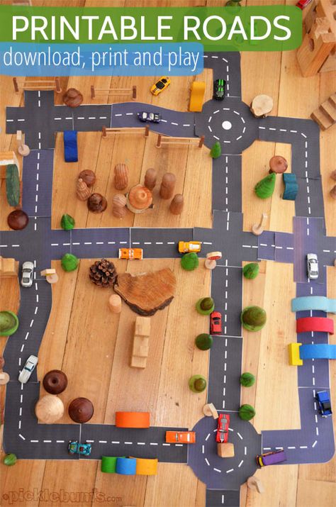 Printable Roads for Awesome Imaginative Play. - Picklebums Diy Toys Car, Diy Poster, Car Activities, Table Top Games, Cars Ideas, Hobbies For Kids, Top Games, Washi Tape Diy, Operation Christmas Child