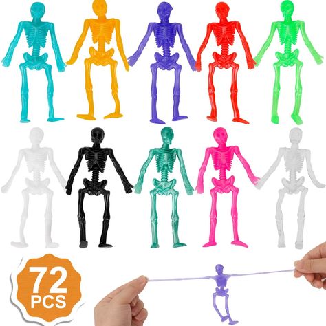 Qpout 72 Pack Stretchy Skeletons Stretchy Toys Bulk Set, Random 10 Glitter Color Sensory Bendable Toys, Party Favors for Kids Halloween Birthday Gift, Goodie Bags, Pinata Filler, Classroom Prizes: Amazon.co.uk: Toys & Games Dulces Halloween, Party Favors For Kids, Halloween Goodie Bags, Pinata Fillers, Classroom Prizes, Halloween Classroom, Game Prizes, Party Favors For Kids Birthday, Halloween Goodies