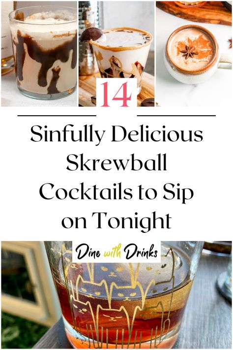 Collage of 4 skrewball cocktails. Screwball Recipes, Chambord Cocktails, Peanut Butter Whiskey, Cocktail Ideas, Cocktail Desserts, Thirsty Thursday, Peanut Butter Lovers, Cocktail Drinks Recipes, Christmas Cocktails