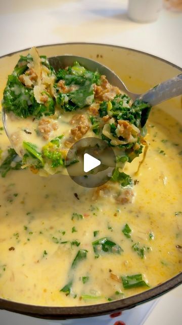 Good Vibes Cooking on Instagram: "Better than Olive Garden Zuppa Toscana recipe #olivegarden #zuppatoscana #easyrecipe #cheapmeals #dinneridea #soup" Olive Garden Tuscan Zuppa, Sopa Toscana Olive Garden, Tuscan Soup Olive Garden, Crockpot Zuppa Toscana Soup, Olive Garden Potato Soup, Zupa Toscana Soup, Sopa Toscana, Toscano Soup, Toscana Soup Olive Garden