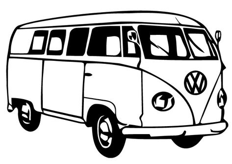 Camionnette  #10 (Transport) – Coloriages à imprimer Van Drawing, Van Vw, Camping Clipart, Volkswagen Van, Hippie Bus, Van Color, Combi Vw, Vw Vintage, Free Coloring Sheets