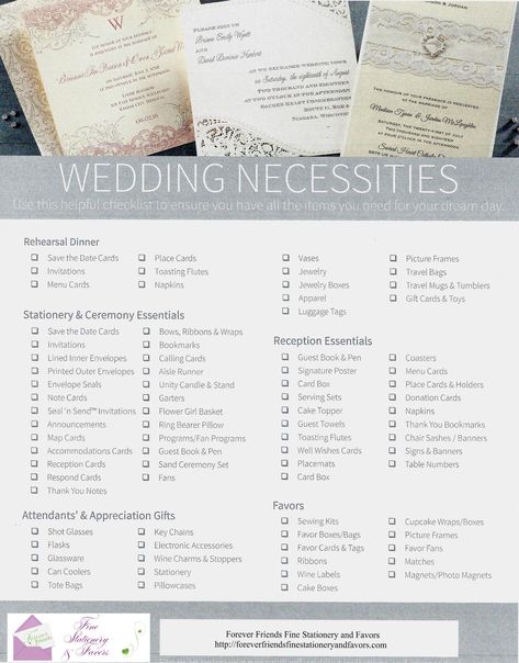 #WEDDING #NECESSITIES Use this #helpful #checklist to ensure you have all the items you need for your #dreamday.  #weddings @foreverfriends_ http://foreverfriendsfinestationeryandfavors.com Wedding Accessories Checklist, Wedding Necessities, Jewelry Travel Bag, Brothers Wedding, Menu Planner, Toasting Flutes, Wedding Plan, Planning Checklist, Wedding Planning Checklist