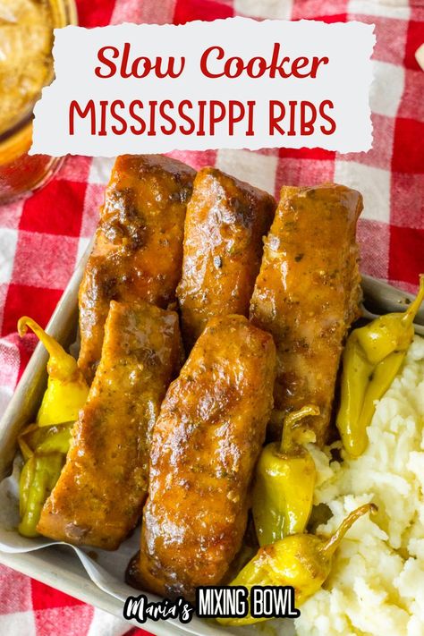 If you’re looking for a meal with a ton of flavor and very little work, then these Slow Cooker Mississippi Ribs are for you. Mississippi Country Style Ribs, Boneless Country Ribs, Pot Roast Stew, Crockpot Pork Ribs, Crockpot Favorites, Slower Cooker, Boneless Pork Ribs, Country Ribs, Crockpot Pork Roast