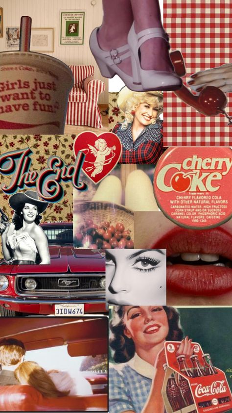 Vintage Americana Vintage 1950s Aesthetic, 50s Wallpaper, Vintage Americana Aesthetic, Coney Island Baby, 60s Aesthetic, Everyday Bag Essentials, Americana Aesthetic, Cherry Coke, Cool Makeup Looks