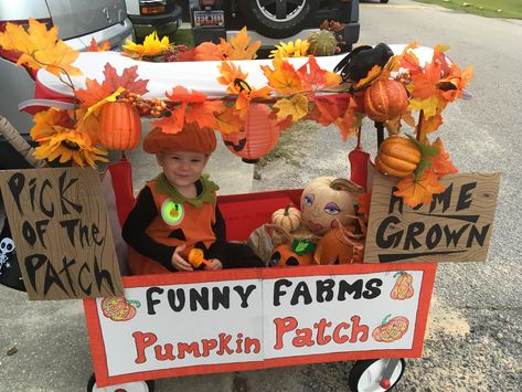 Pumpkin Patch Wagon Pumpkin Patch Halloween Costume, Pumpkin Patch Wagon Costume, Pumpkin Patch Stroller Costume, Halloween Wagon Decor, Wonderfold Wagon Halloween Costumes, Pumpkin Patch Costume, Kids Parade Floats, Wagon Halloween Costumes, Wagon Costume