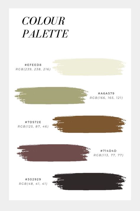 Colour palette, Colours, color, colour tones, Colour tones for design, neutral colours, color palette, Colour HEX Code, Colour RGB code, green, earthy tones, brown Rgb Code, Color Knowledge, Rgb Color Codes, Hex Color Palette, Wedding Album Design, Color Combinations For Clothes, Brown Color Palette, Color Palette Pink, Earthy Color Palette