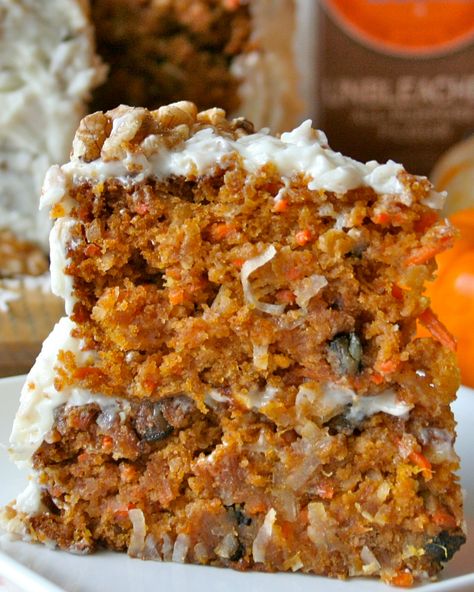 Cake Mix With Pumpkin, Pumpkin Carrot Cake, Coconut Carrot Cake, Viral Recipes, Carrot Cakes, Buckwheat Cake, Vegan Carrot Cakes, Zucchini Cake, Halloween Cake