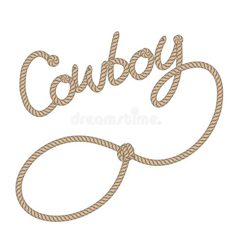 Rope Tattoo, Cowboy Clipart, Rope Drawing, Lasso Rope, Cowboy Hat Styles, Cowboy Design, Western Tattoos, Diy Crochet Bag, Cowboy Theme